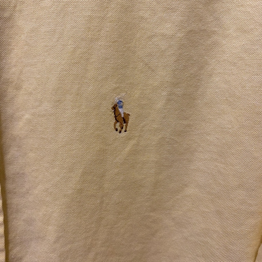 Mans Ralph Lauren pale yellow long sleeve button down shirt size 10 beau… - Picture 6 of 13